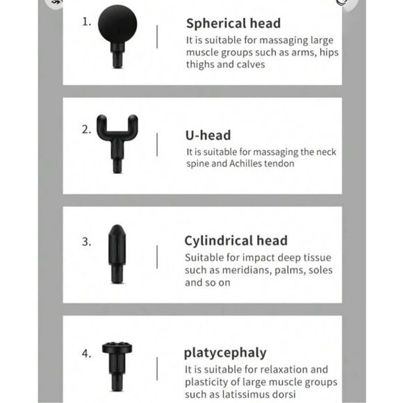 LUO - NWT - Professional Massager & Fascia Gun/4 Heads/6 Speeds/Quiet Operation - Picture 5 of 10